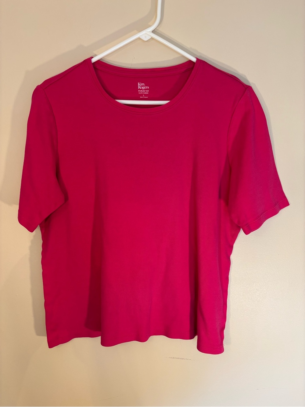 Kim Rogers Hot Pink Short Sleeve Crewneck Tee